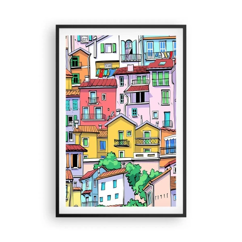 Poster în ramă neagră - Oraș vesel - 61x91 cm