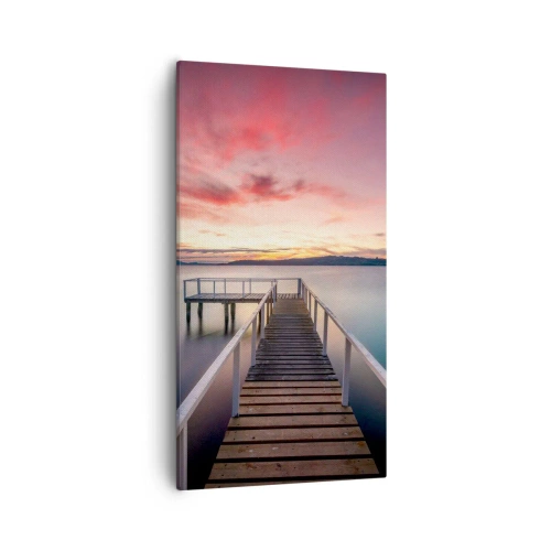 Tablou pe pânză - Flacăra blândă a serii - 55x100 cm