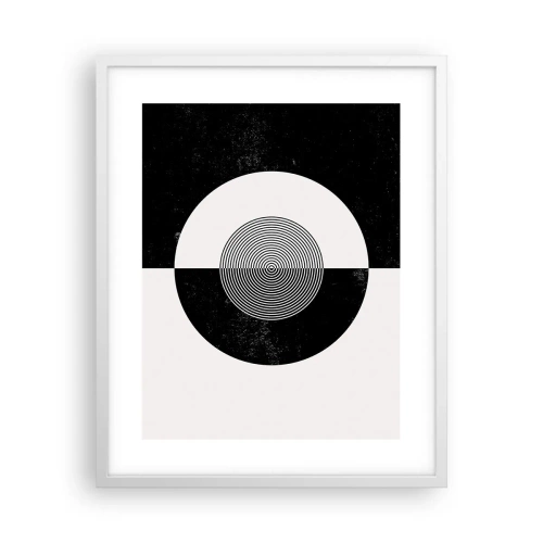 Poster în ramă albă - Armonie în alb și negru - 40x50 cm
