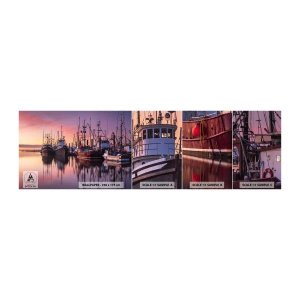 Mostră tapet autocolant Deluxe Sticker - Înainte de o zi plină - Portul Pescarilor, Bărci, Pescuit - 100x30 cm