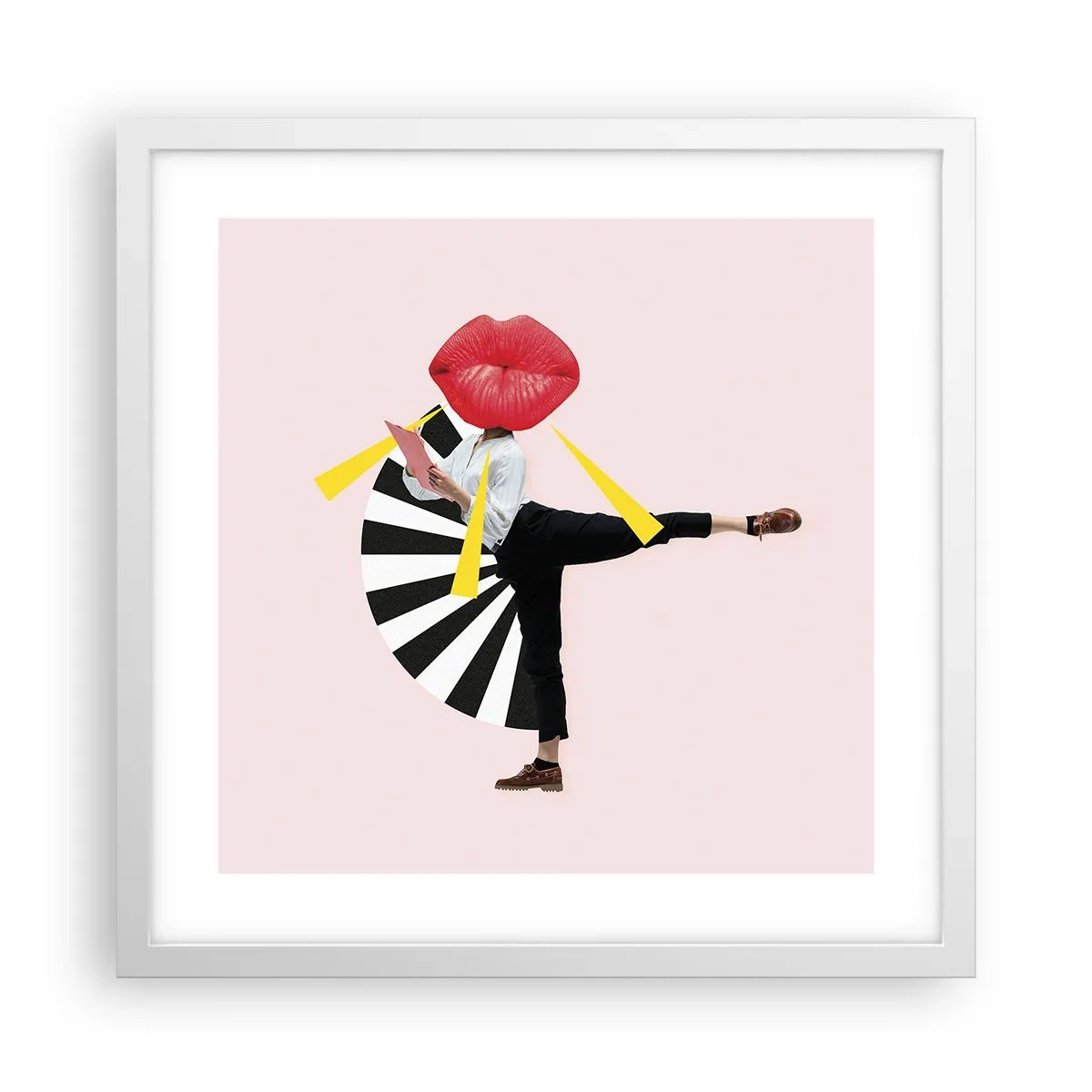 Poster în ramă albă - Artă pop suprarealistă - 40x40 cm