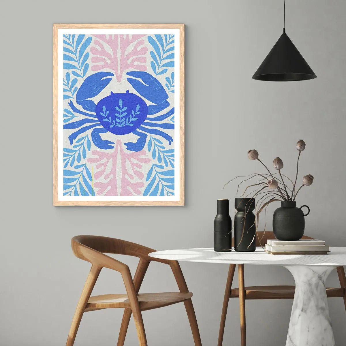 Poster în ramă de stejar deschis - Ca o floare de mare - 40x50 cm