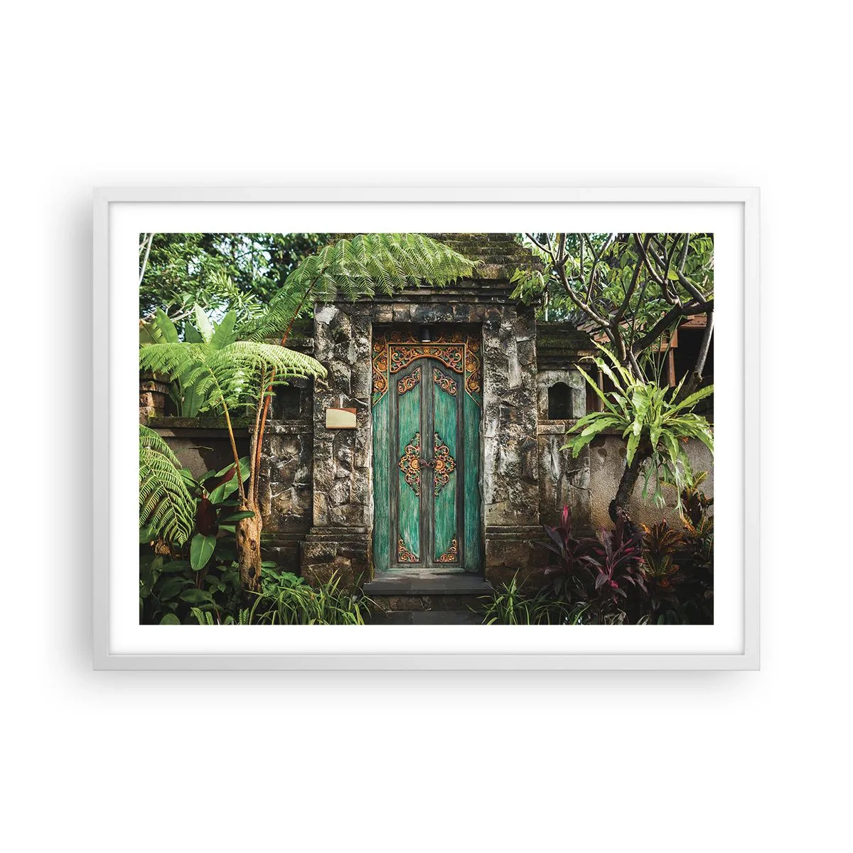 Poster în ramă albă - O ușă către o lume exotică - 70x50 cm