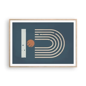 Poster în ramă de stejar deschis - Geometrie în funcție de rodie - 100x70 cm