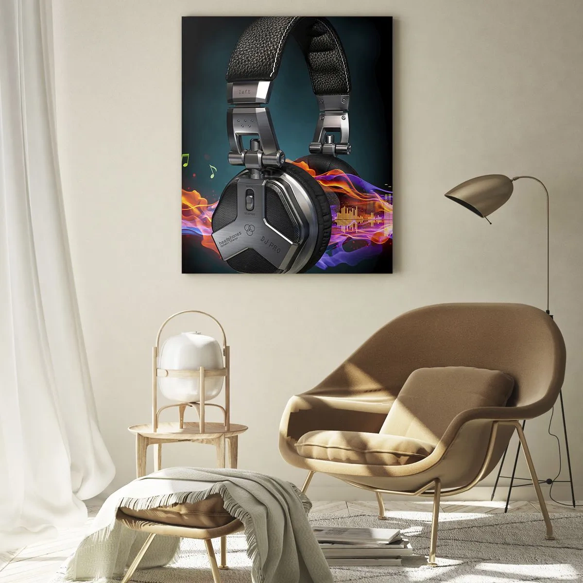 Tablou pe sticlă - În focul muzicii - 50x70 cm
