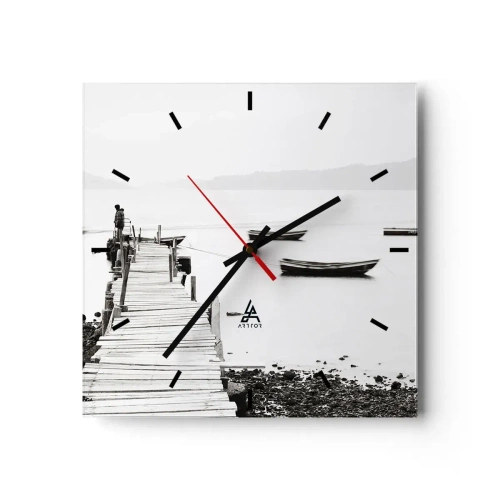 Ceas de perete - Ceas pe sticlă - Peste apă liniștită și limpede - 30x30 cm