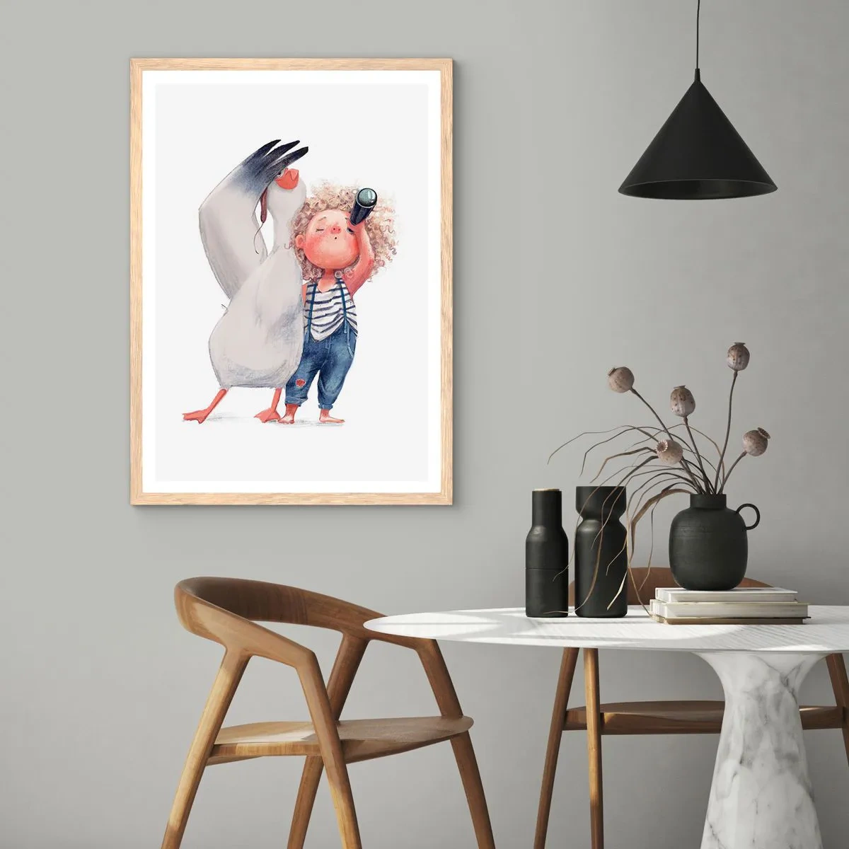Poster în ramă de stejar deschis - Un plan pentru o călătorie minunată - 61x91 cm