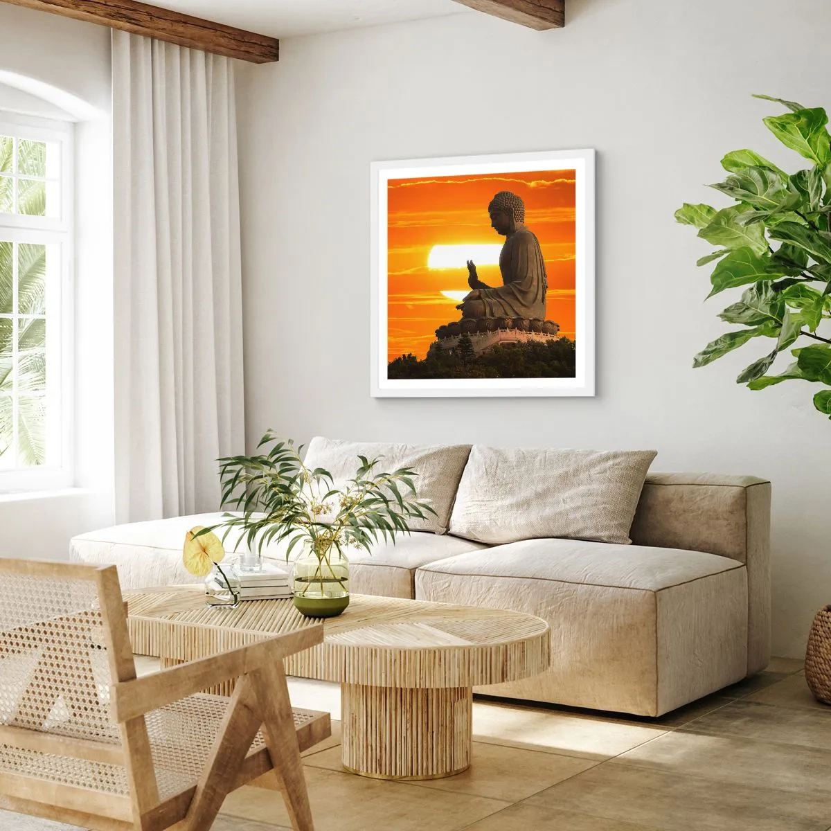 Poster în ramă albă - Fără frică de lume - 40x40 cm