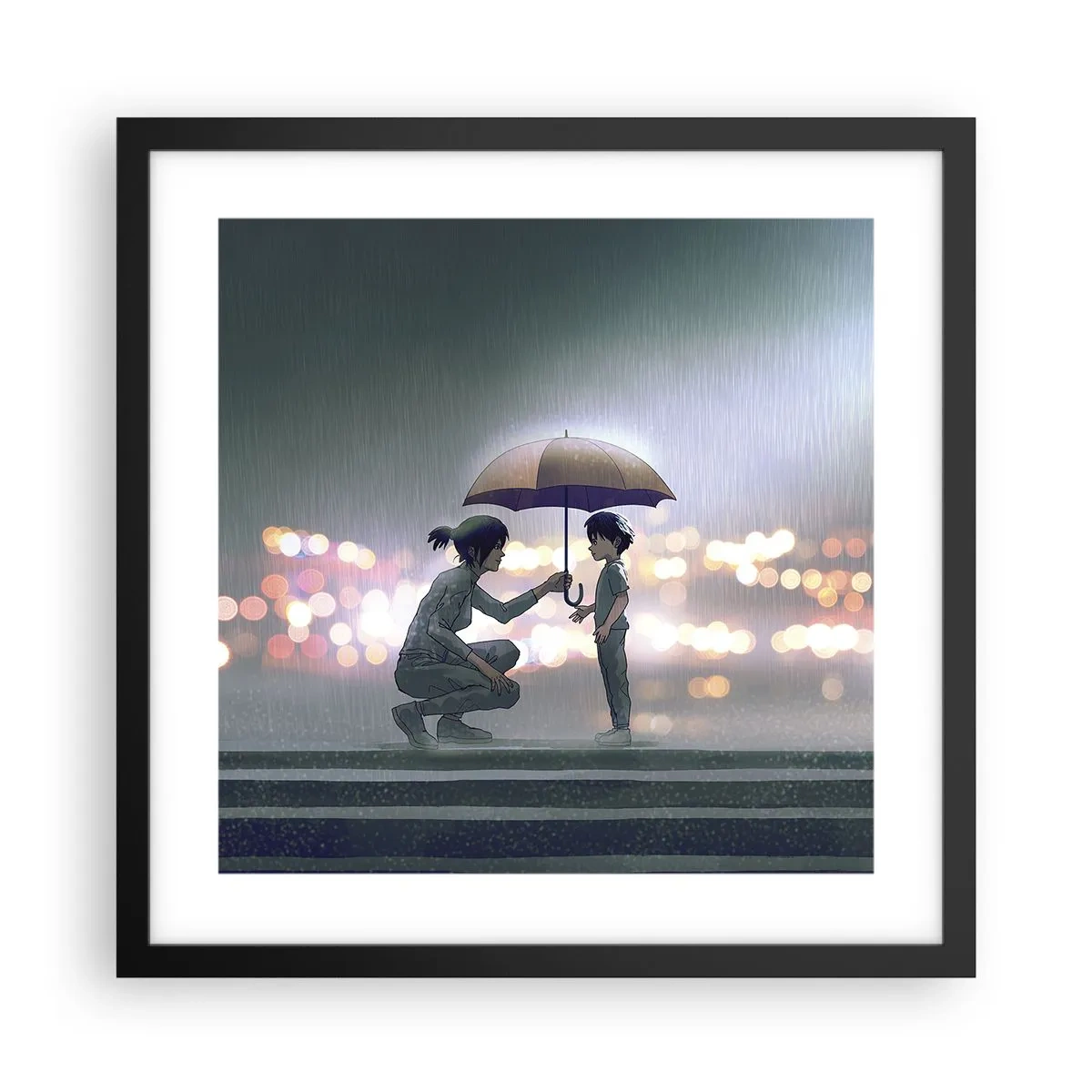 Poster în ramă neagră - Și totul este bine acum - 40x40 cm