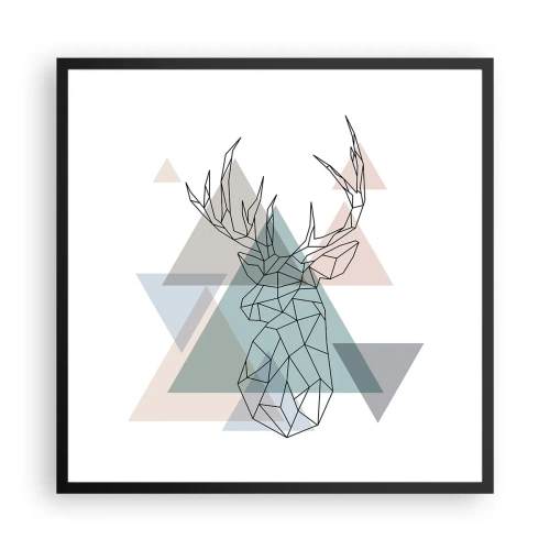 Poster în ramă neagră - Într-o pădure geometrică - 60x60 cm
