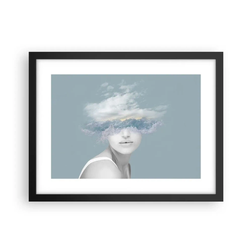 Poster în ramă neagră - Cu capul în nori - 40x30 cm