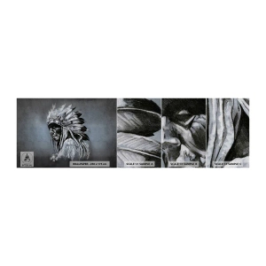 Mostră tapet Premium Canvas - Înapoi la rădăcini - indian, Plume, Om - 100x30 cm