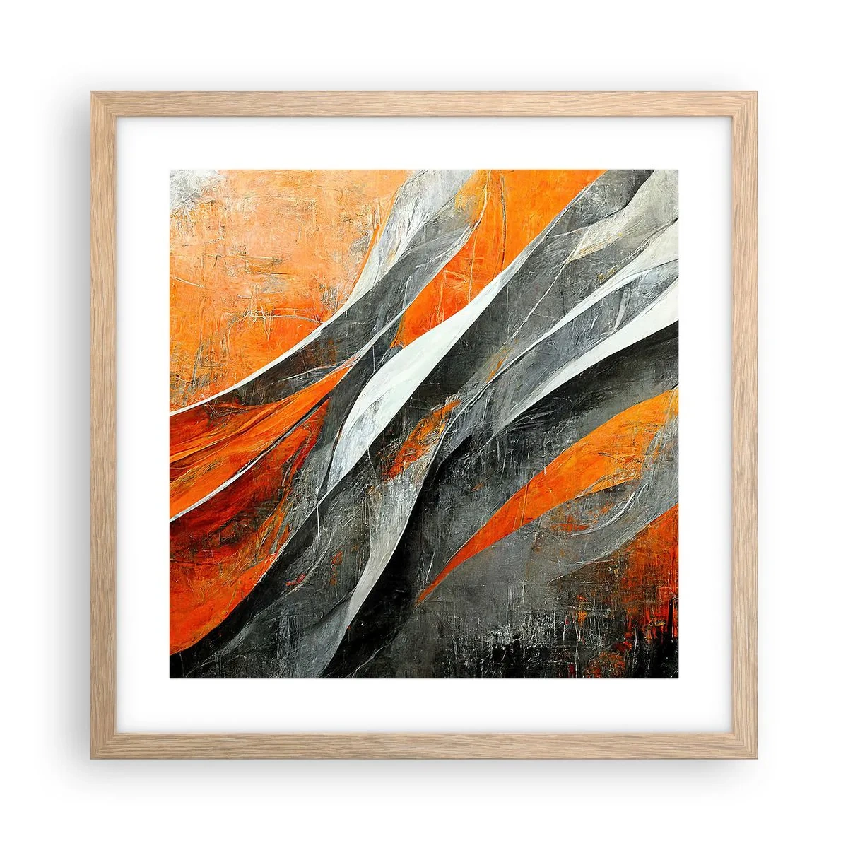 Poster în ramă de stejar deschis - Căldură și frig - 40x40 cm