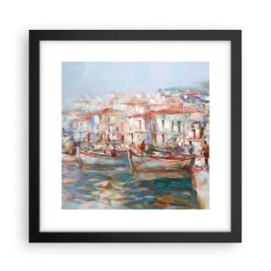 Poster în ramă neagră - Vacanță pastelată - 30x30 cm