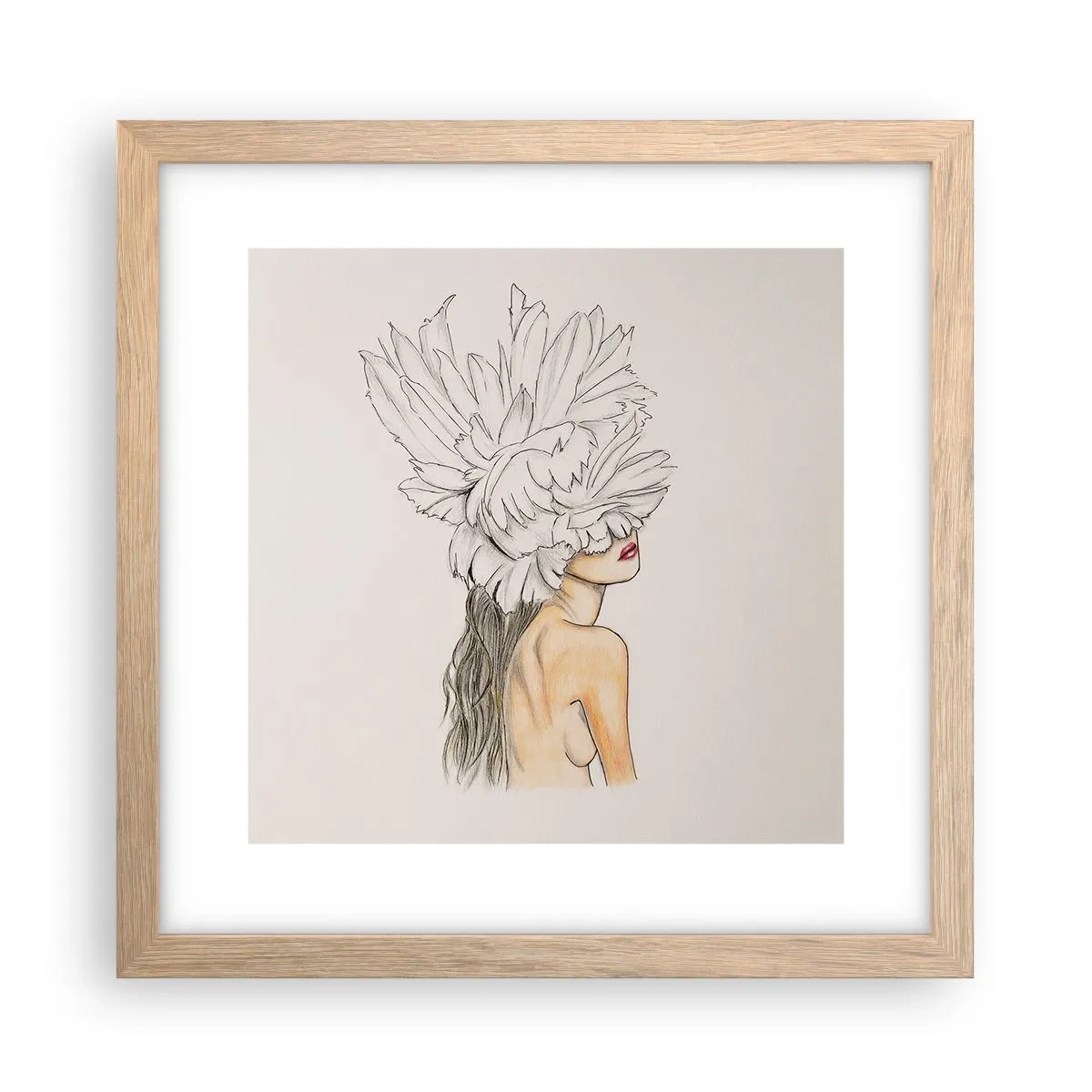 Poster în ramă de stejar deschis - Frumusețe încoronată - 30x30 cm