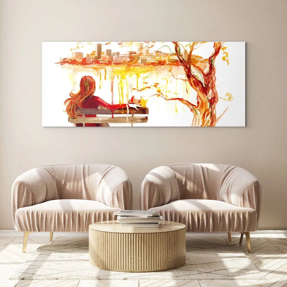 Tablou pe sticlă - Un moment de reflecție - 90x30 cm