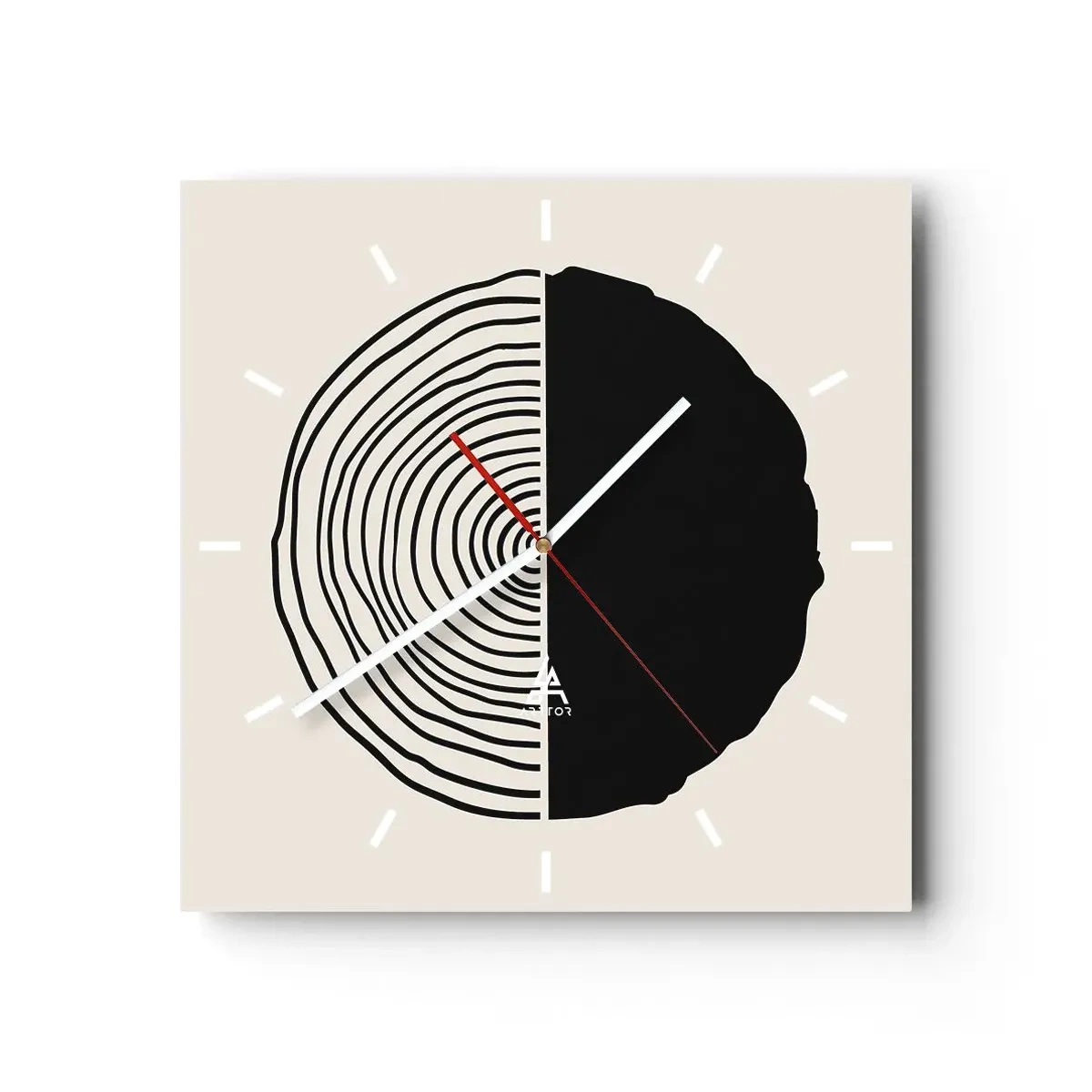 Ceas de perete - Ceas pe sticlă - Jumi-juma - 30x30 cm
