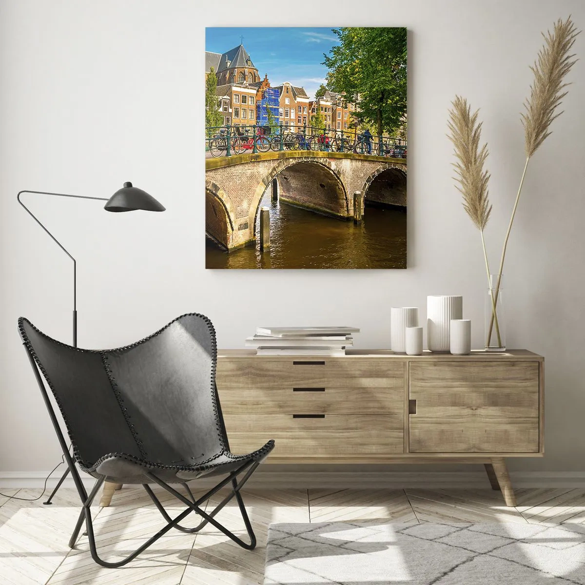 Tablou pe sticlă - Primăvara lângă canal - 50x70 cm