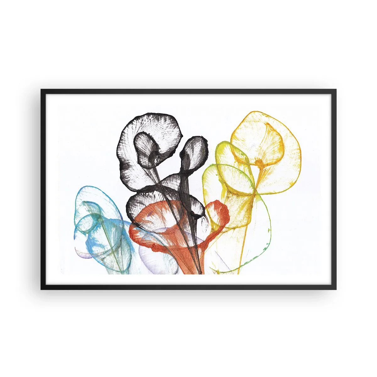 Poster în ramă neagră - Flori cu suflete - 91x61 cm