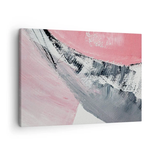Tablou pe pânză Canvas - O compoziție abstractă în nuanțe de roz și gri. - 70x50cm - Compoziție adaptată - Decorațiune modernă pentru perete pentru living și dormitor ARTTOR
