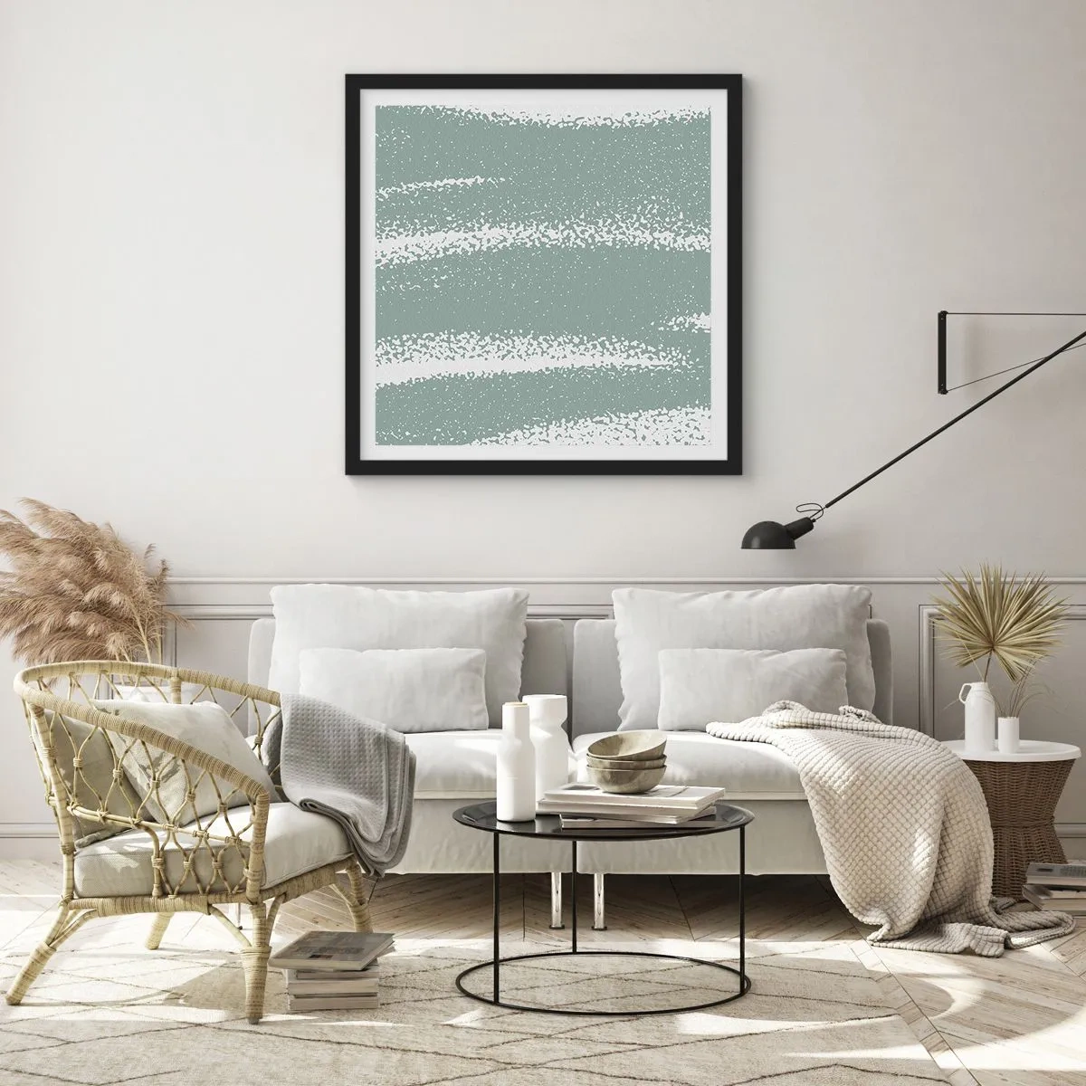 Poster în ramă neagră - Abstracție în stil de iarnă - 30x30 cm