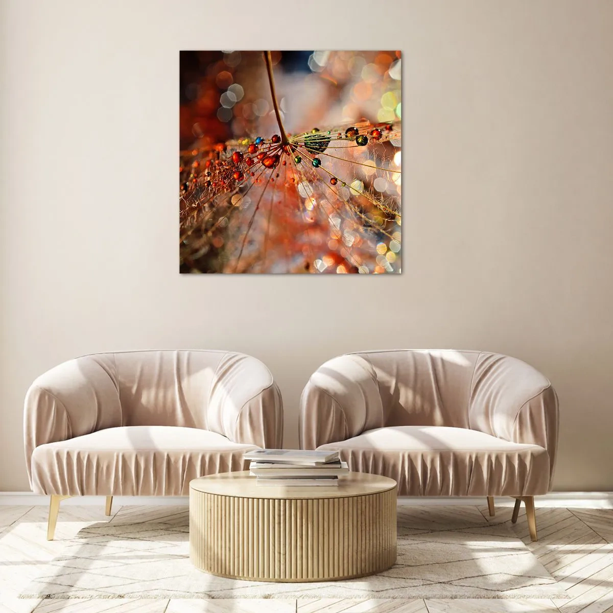 Tablou pe sticlă - Înfipt pe pânza de păianjen - 70x70 cm