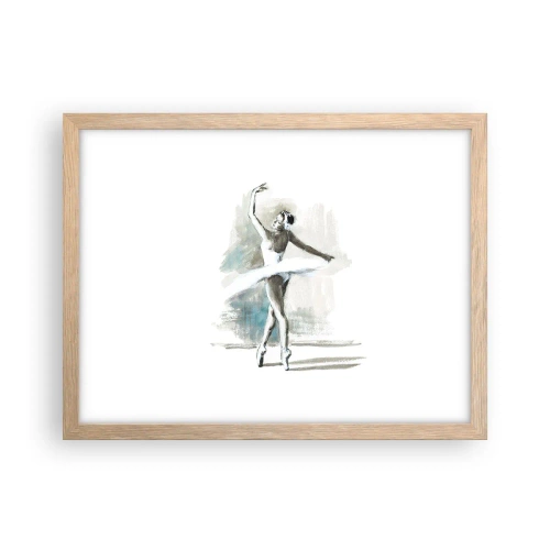 Poster în ramă de stejar deschis - Fermecată într-o lebădă - 40x30 cm