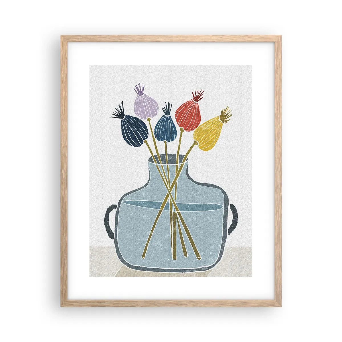 Poster în ramă de stejar deschis - Paparune sau maci? - 40x50 cm