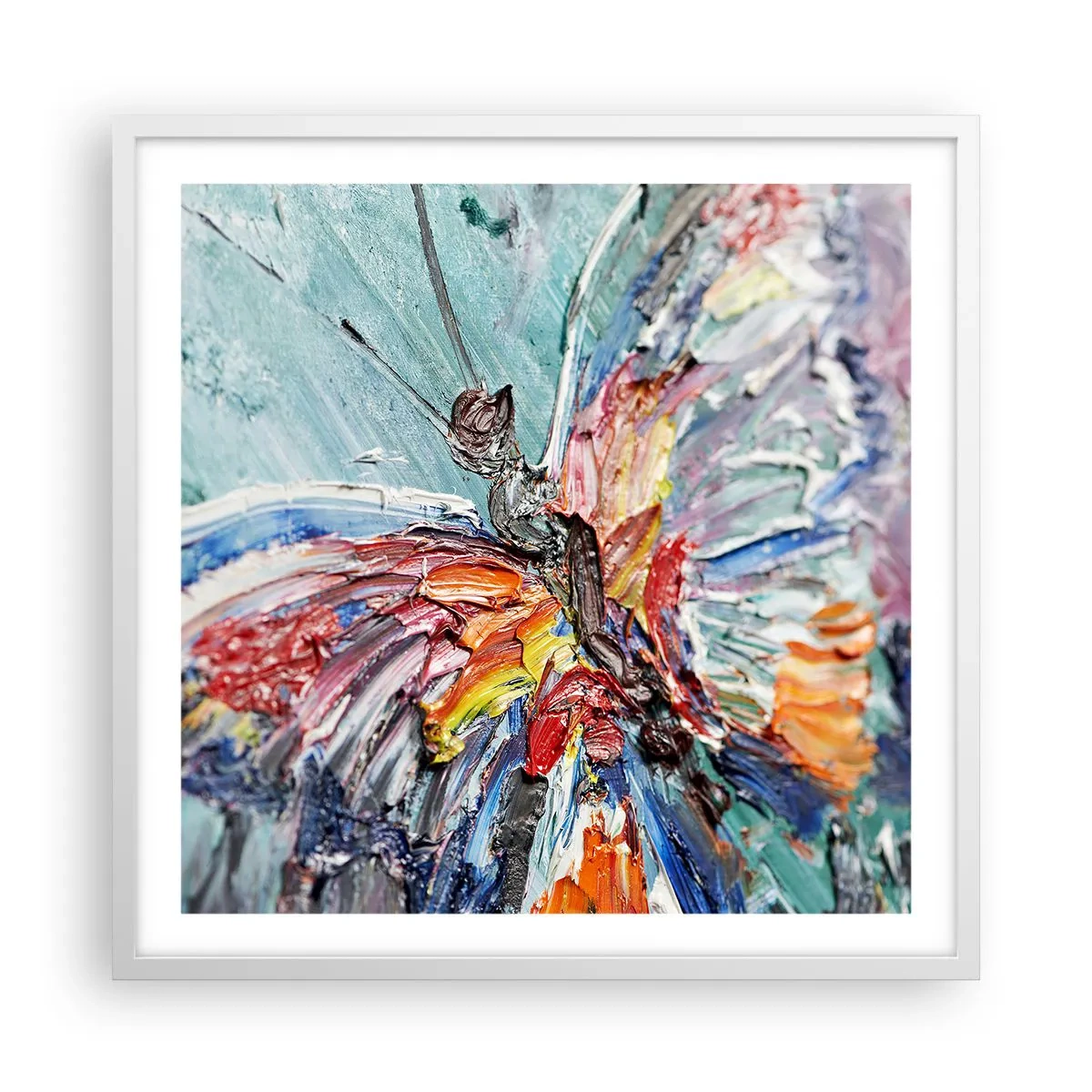 Poster în ramă albă - Pictat de natura - 60x60 cm