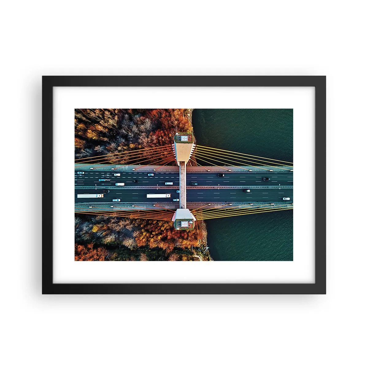 Poster în ramă neagră - Din pădure spre apă - 40x30 cm