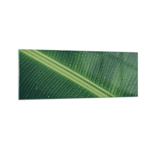 Tablou pe sticlă - Structura verdelui - 140x50 cm