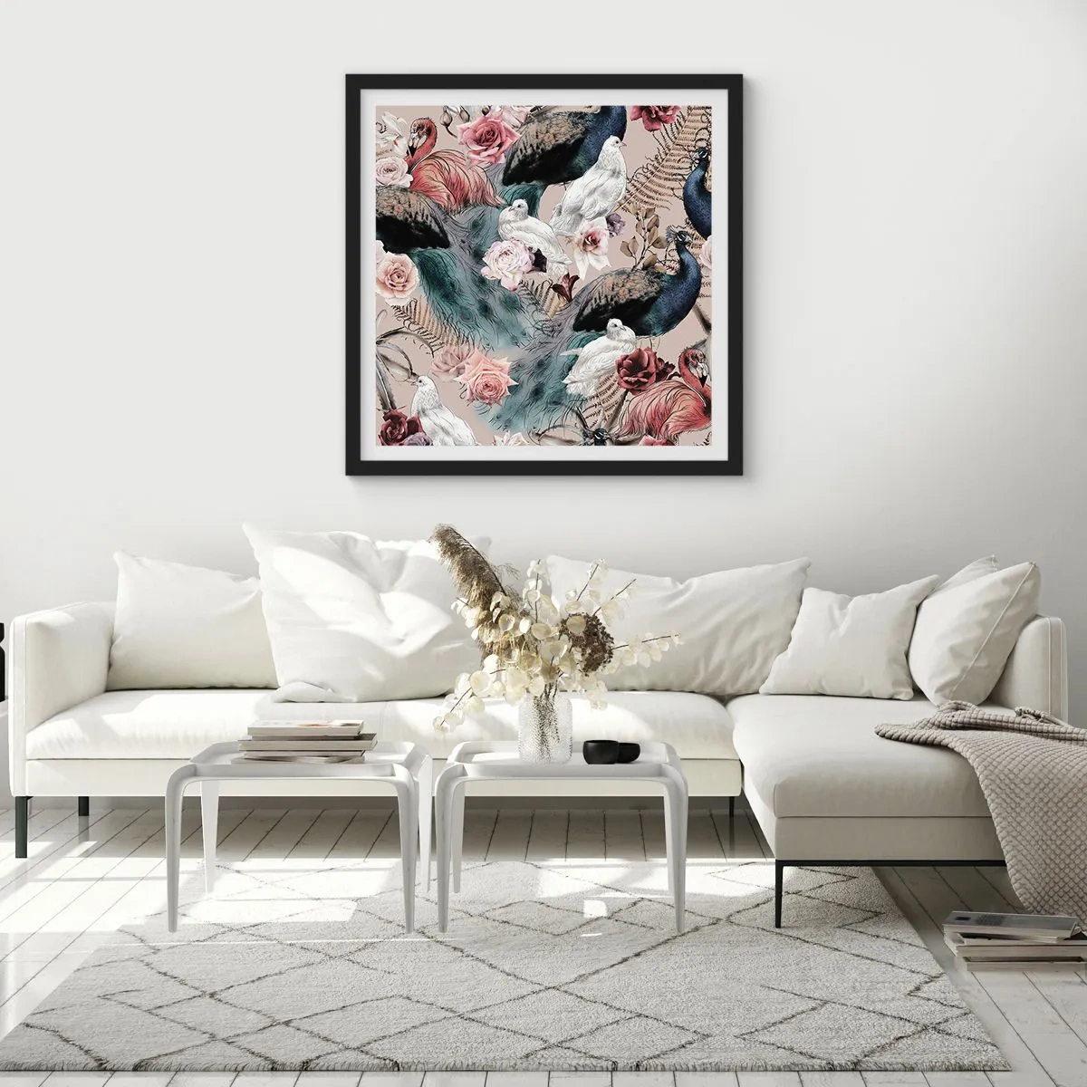 Poster în ramă neagră - În grădina palatului - 40x40 cm