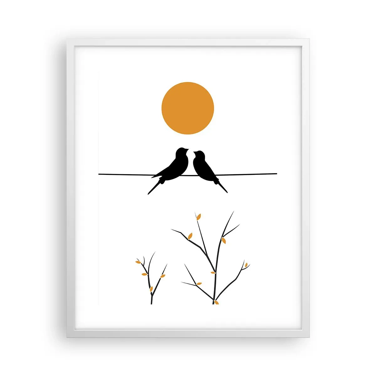 Poster în ramă albă - Seară cu privighetori - 40x50 cm