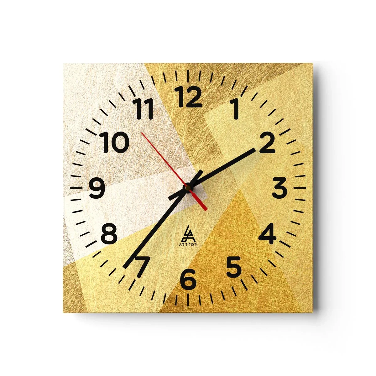 Ceas de perete - Ceas pe sticlă - Vremea de geometrie - 40x40 cm