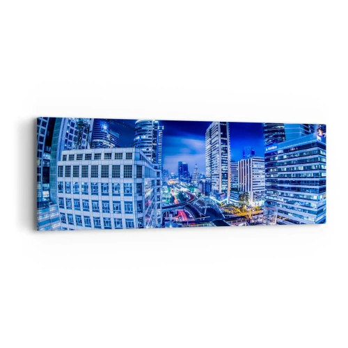 Tablou pe pânză - Ritmurile orașului de noapte - 90x30 cm