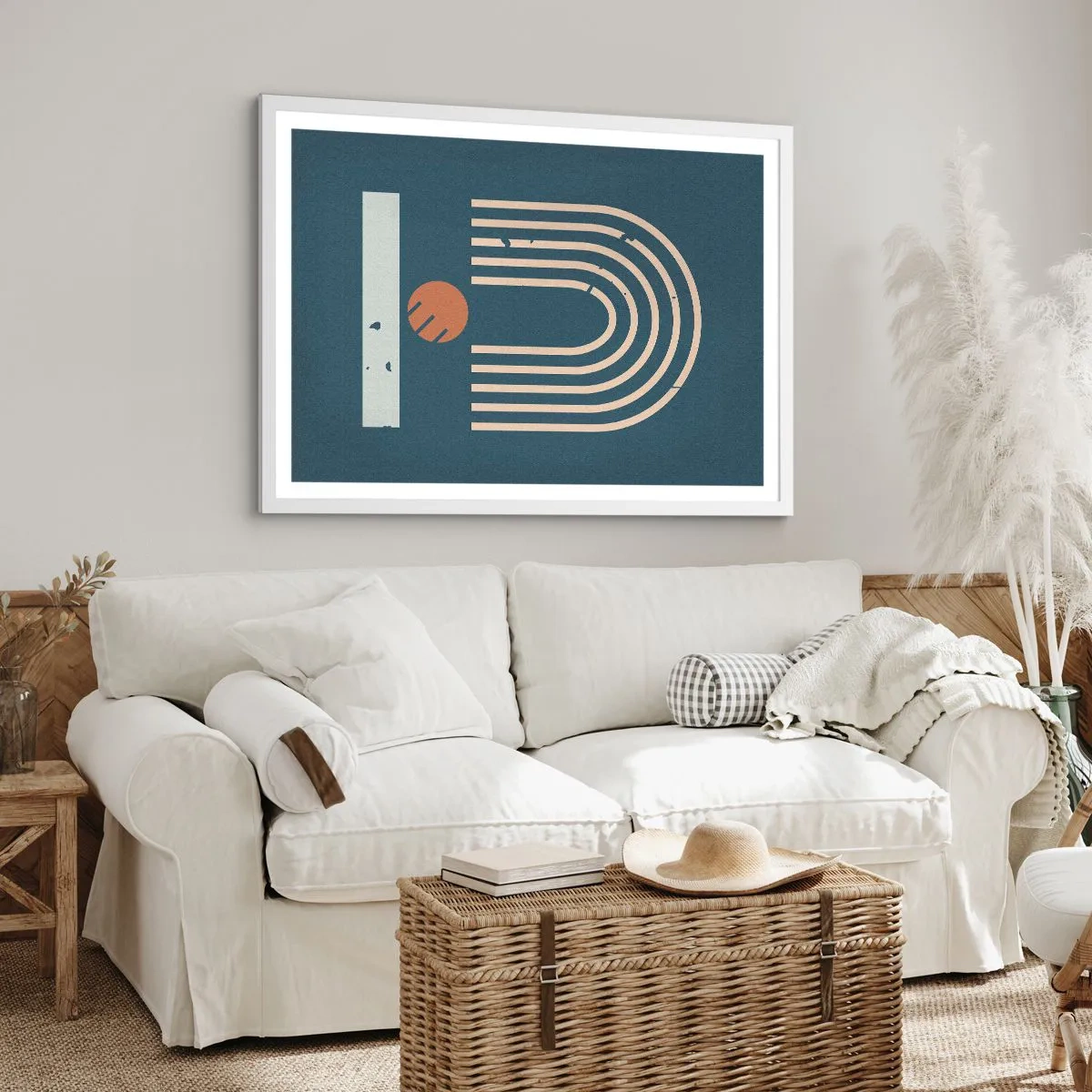 Poster în ramă albă - Geometrie în funcție de rodie - 100x70 cm