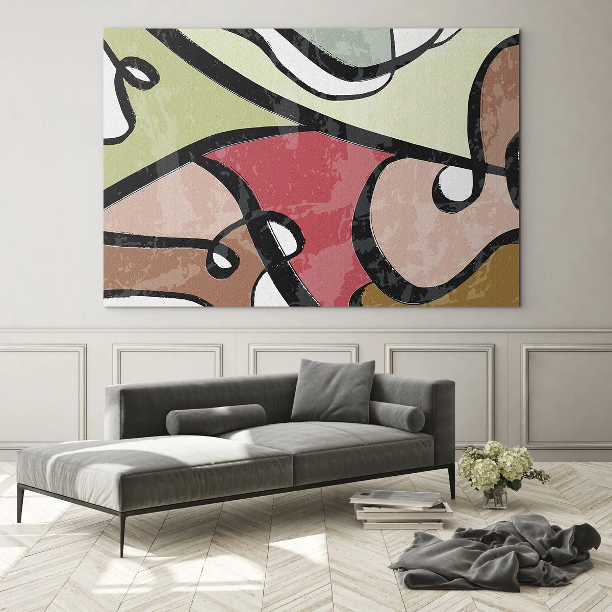 Tablou pe sticlă - Piruetă printre culori - 100x70 cm