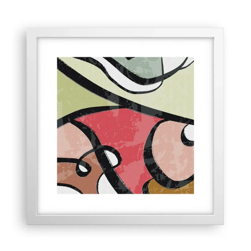 Poster în ramă albă - Piruetă printre culori - 30x30 cm