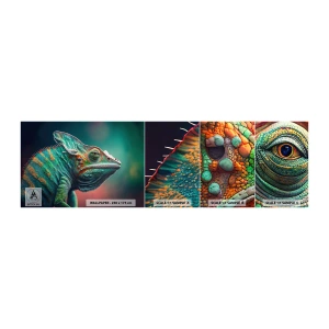 Mostră de Tapet Standard Eco - Mă poți vedea? Nu e bine... - Cameleon, Animale, reptilă - 100x30 cm