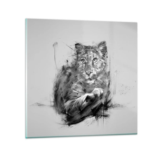 Tablou pe sticlă - Da, te ascult cu atenție - 40x40 cm