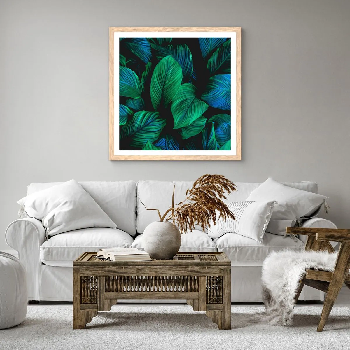 Poster în ramă de stejar deschis - Traficul verde - 30x30 cm