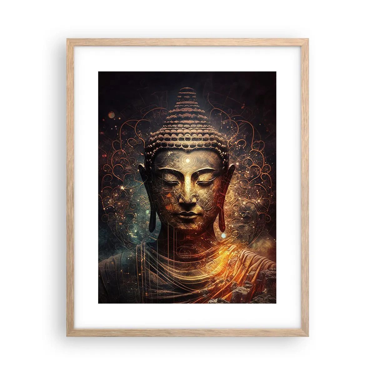 Poster în ramă de stejar deschis - Echilibru spiritual - 40x50 cm