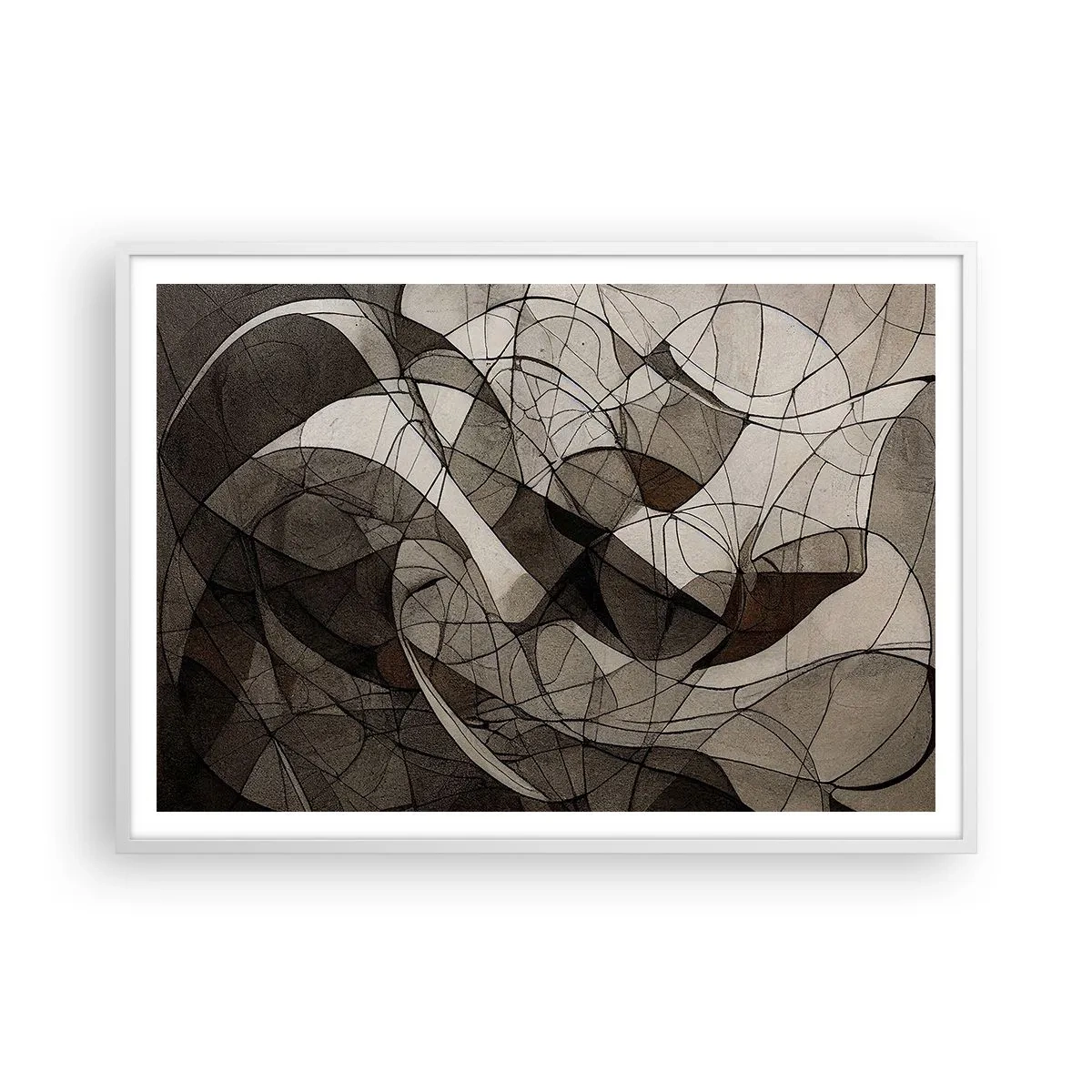 Poster în ramă albă - Circulația culorilor pământului - 100x70 cm