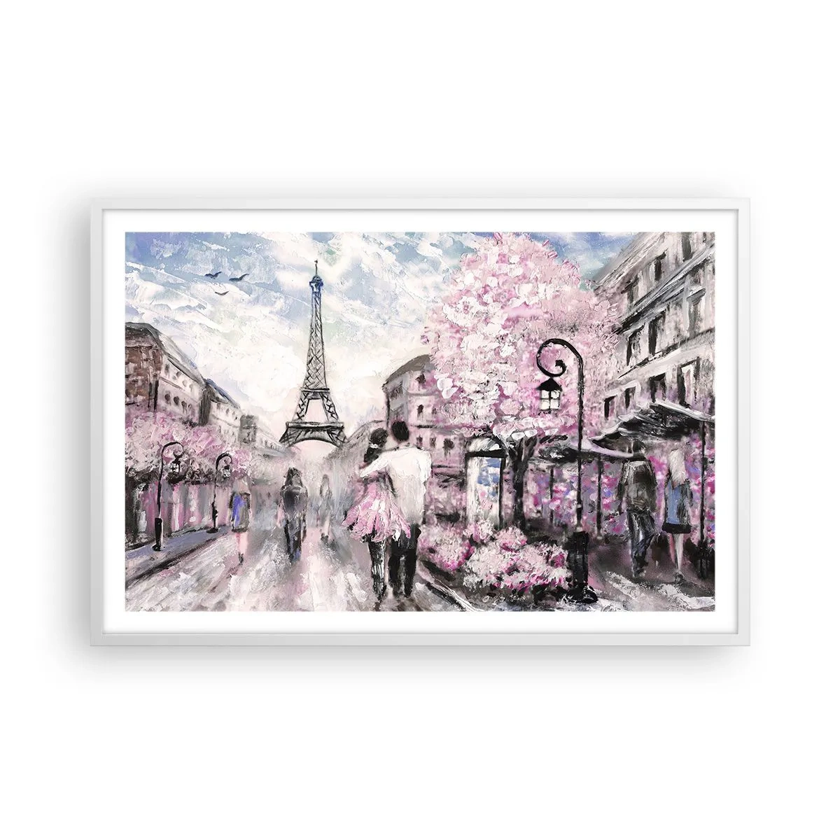 Poster în ramă albă - Dacă ar fi să te îndrăgostești, atunci doar de... - 91x61 cm