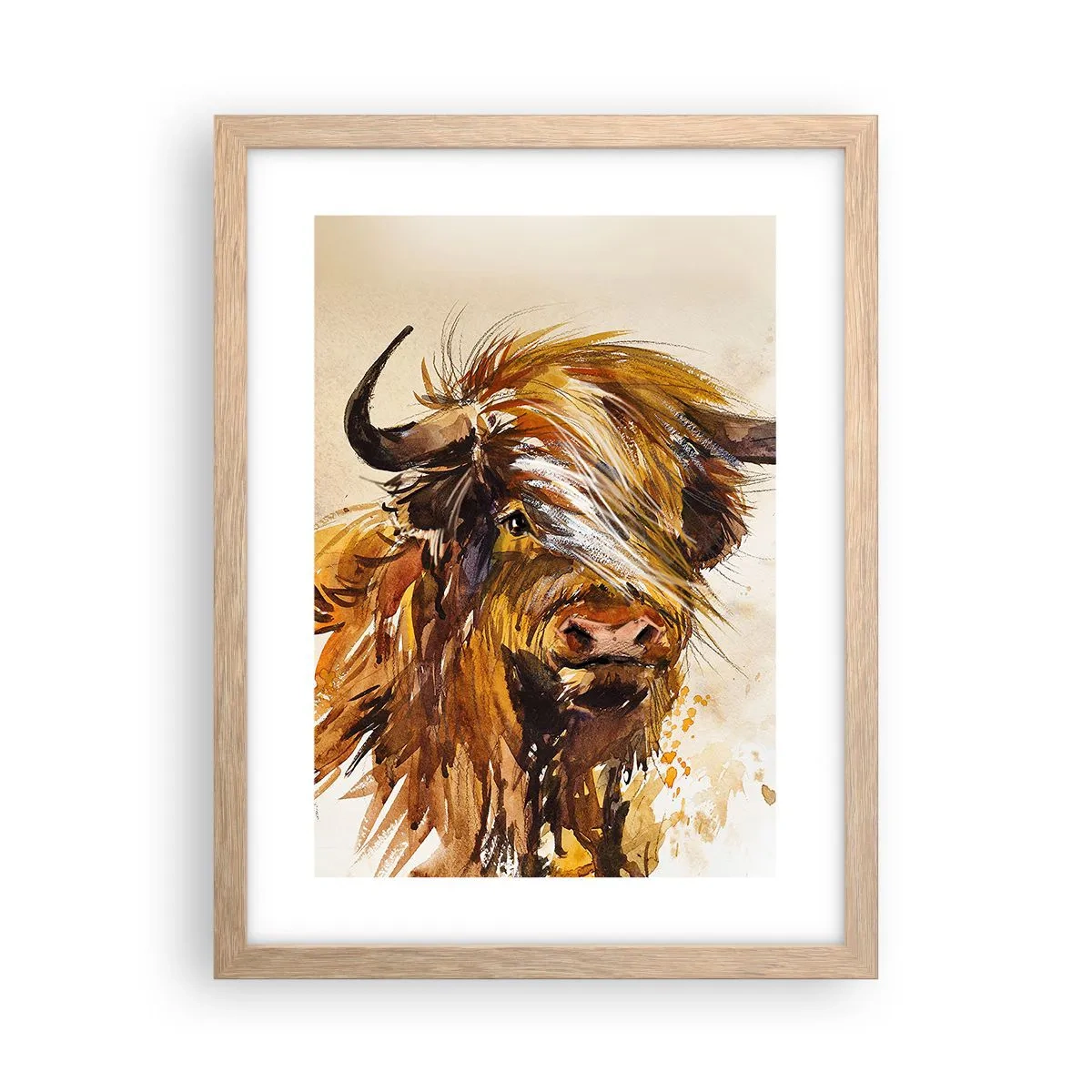 Poster în ramă de stejar deschis - Mândria vânătorului - 30x40 cm