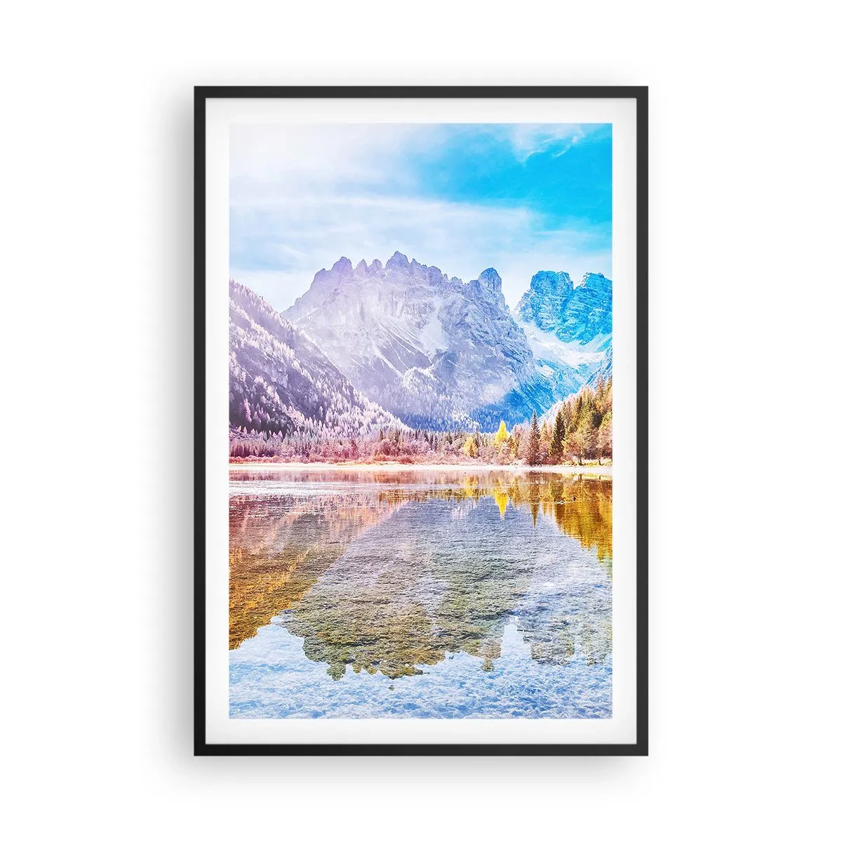 Poster în ramă neagră - Iar în munți începe toamna - 61x91 cm