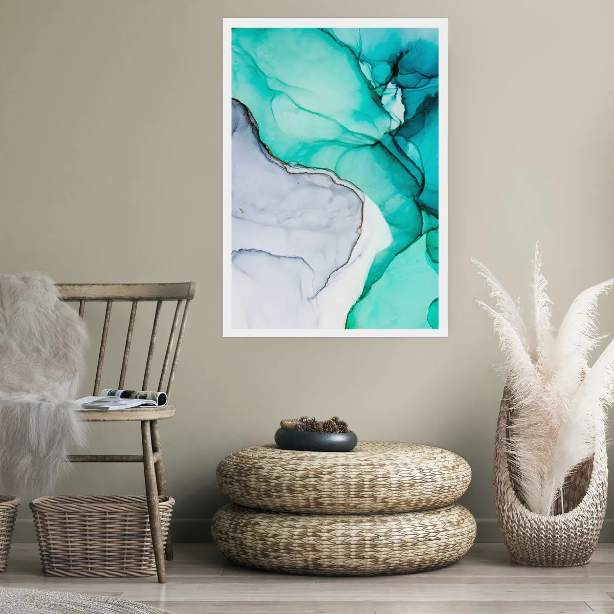 Poster - Studiu în turcoaz - 61x91 cm