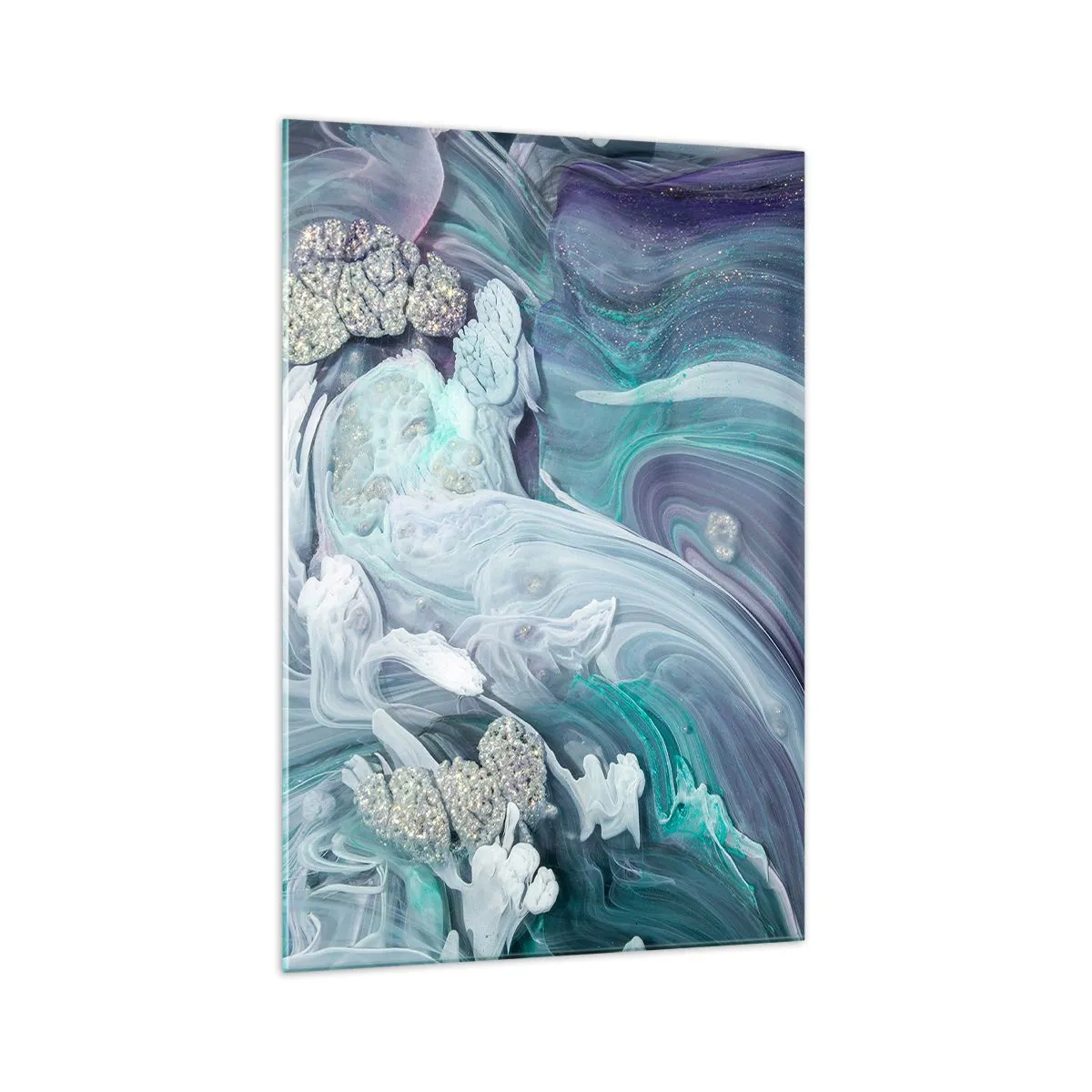 Tablou pe sticlă - Râuri de albastru - 70x100 cm