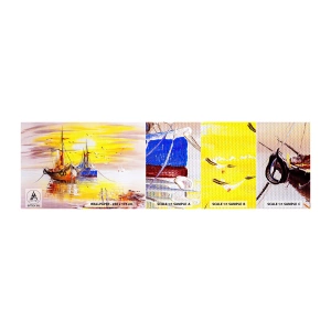 Mostră de Tapet Standard Eco - O binemeritată odihnă în port - Barca de pescuit, Pescuit, Păsări - 100x30 cm