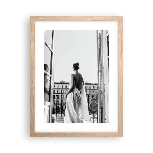 Poster în ramă de stejar deschis - Trezirea simțurilor - 30x40 cm